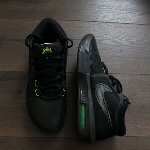 Nike Black Basketball Shoes with Neon Green Accents